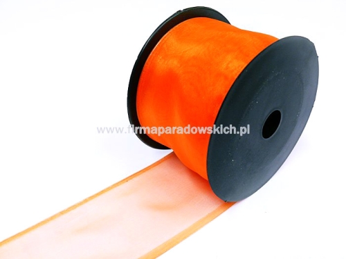 wstążka organza z drucikiem 7cm/10mb 1szt oranż (02100065)