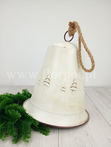 metalowy dzwon zawieszka 1szt ecru (31CAN0592L)