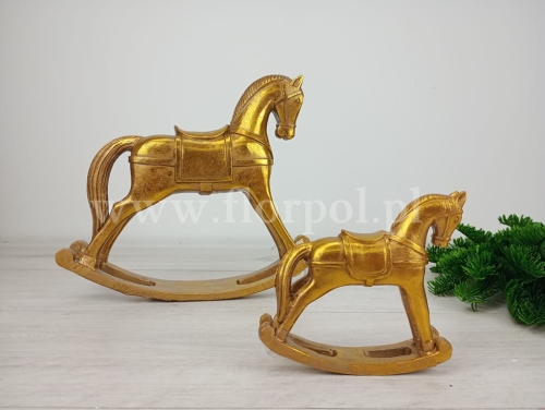 konik na biegunach 1szt metaliczne złoto (DIT913)