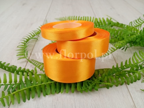 wstążka atłasowa gładka 1szt #023 szafran 25mm