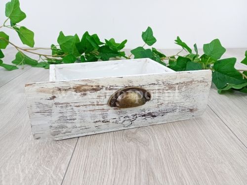 szuflada z uchwytem - drewno 1szt bielony (CL0203)