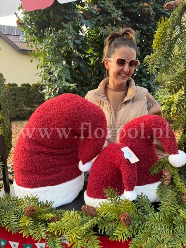 pluszowa czapka h40 - figurka 1szt czerwony/biały (MIK190)