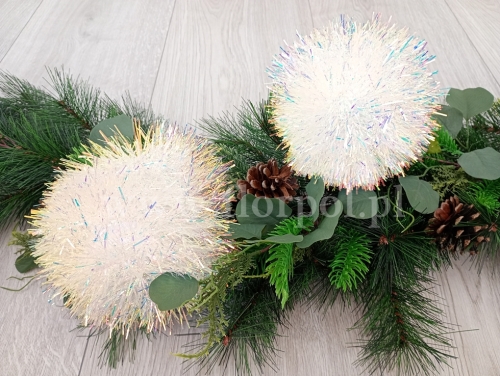 bombka zawieszka 1szt waniliowy/lustrzany (EVE11505)