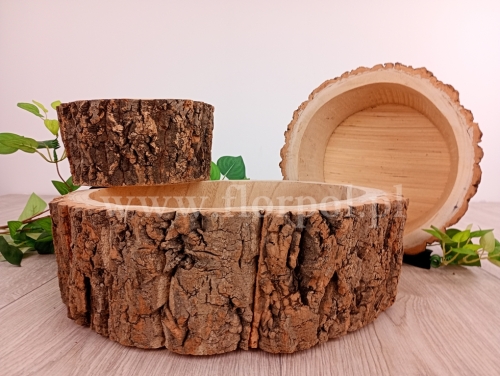 osłonka z litego drewna - okrągła kpl 3szt naturalny (CAD-330-04771-25)