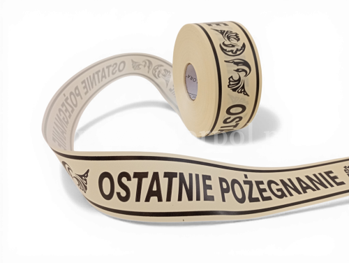 Wstążka pogrzebowa drukowana 5/100Y NcDr krem (04-45-00) 
