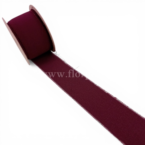 Wstążka boho szarpana 1sz burgund