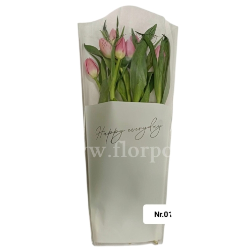 rękaw do kwiatów - Happy Everyday 50szt #1 biały
