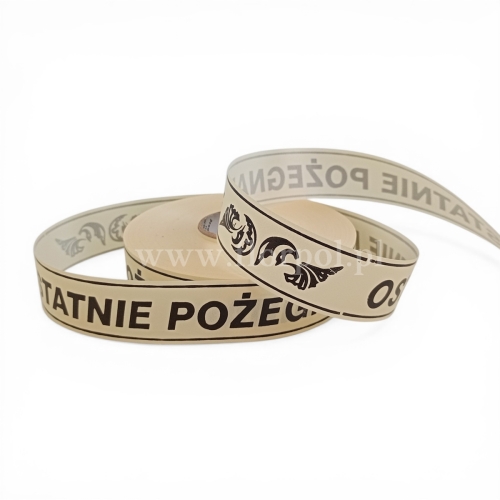 Wstążka pogrzebowa  drukowana p.druk  3/100 1szt ecru/czarny (113008_04-45-00)
