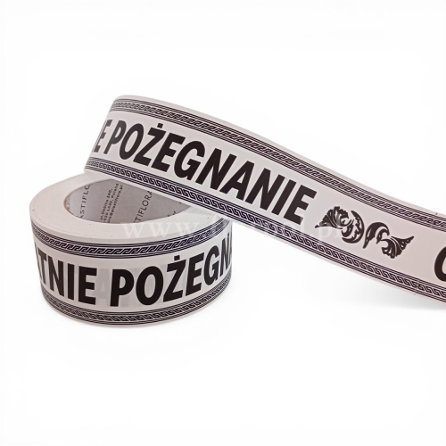 Wstążka pogrzebowa drukowana 5/50 1szt biały (113353_01-45-00)