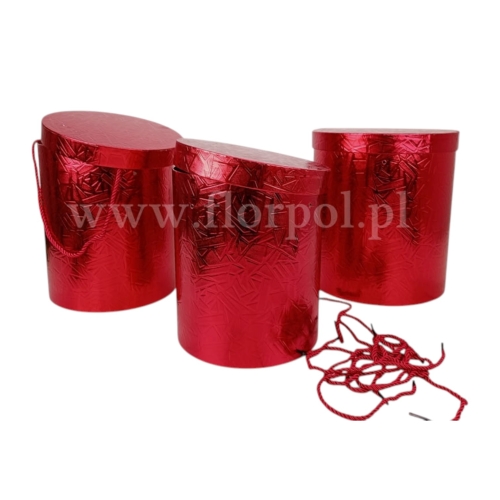 box walec- powierzchnia tłoczona 3szt czerwony (H2404401)