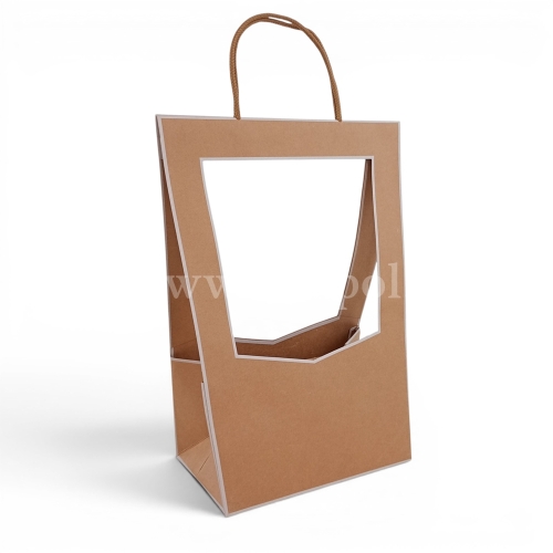 Torba/box kwiatowy M otwarty 5szt beż (CF019703)