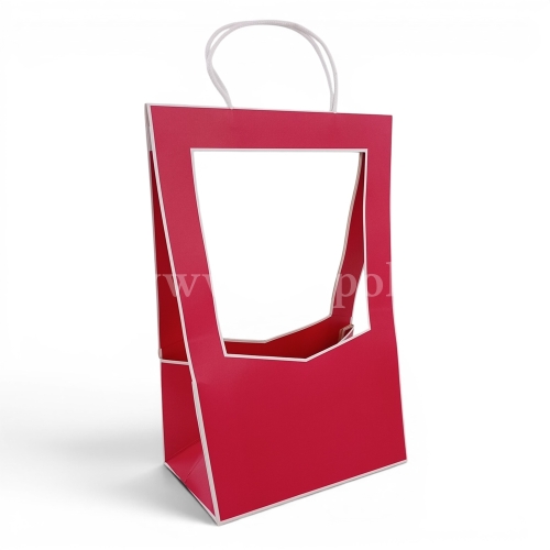 Torba/box kwiatowy M otwarty 5szt czerwony (CF019703)
