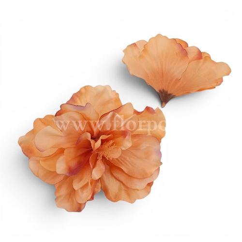 Hibiskus wyrobowy 12szt bursztyn/róż (FME069906A)