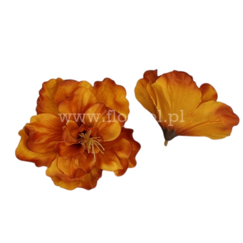 hibiskus wyrobowy 12szt pomarańcz/rudy