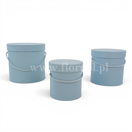 Flower box walec, perłowa poświata 3szt Light Blue (W5070/3)