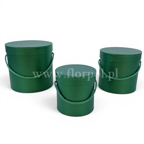 Flower box walec, perłowa poświata 3szt Dark green (W5070/3)