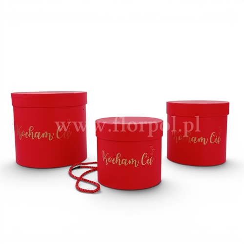 Box walec Kocham Cię kpl 3szt czerwony (H2504260)