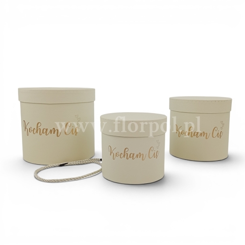 Box walec Kocham Cię kpl 3szt waniliowy żółty (H2504260)