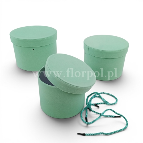 Welurowy zestaw flower box kpl 3szt miętowy (CX41-00700F)