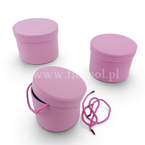 Welurowy zestaw flower box kpl 3szt jasny róż (CX41-00700F)