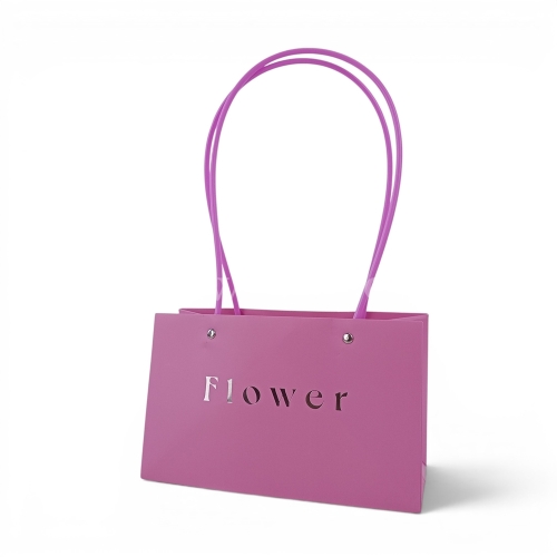 Torebka impregnowana FLOWER - kabel , prostokąt 10szt lila