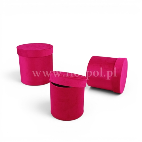 Welurowy flowerbox kpl 3szt magenta (H2410165)