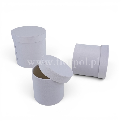 Welurowy flowerbox kpl 3szt biały (H2410165)