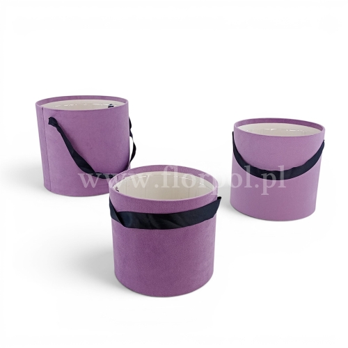 Flower box welurowy bez pokrywy kpl 3szt wrzos (H2310264)
