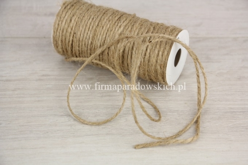 sznurek jutowy  cienki fi3mm 1szt naturalny