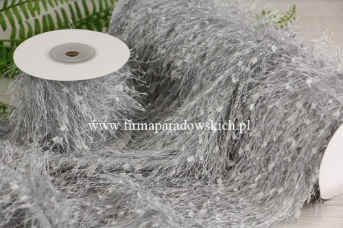 włochaty szal 8cm 1szt szary (LO0387)