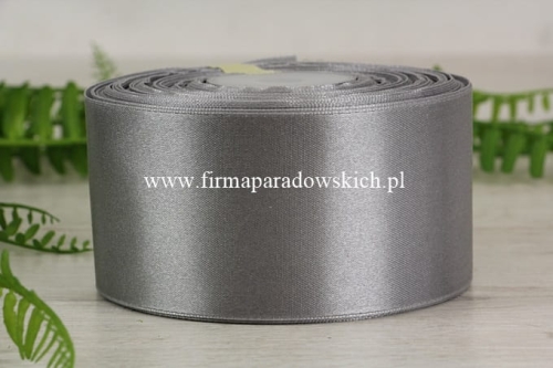 wstążka tasiemka atłasowa 50mm/30y 1szt jasny szary