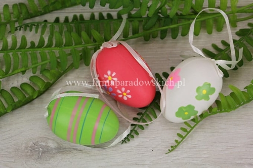 pisanki w tubie – paski i kwiatki 6szt zielony/biały/różowy (6cm)