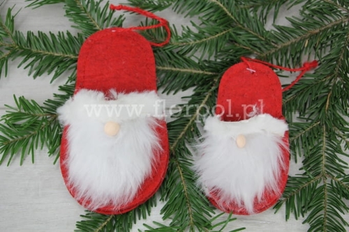 filcowy kapeć – mikołaj 12cm 1szt czerwony/biały (SH215349-C)