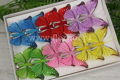 motylki clip 8cm 12szt mix (288609)
