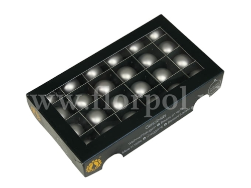 bombki choinkowe 25mm - 24szt silver mat