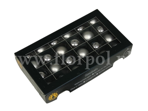 bombki choinkowe 25mm - 24szt silver combi