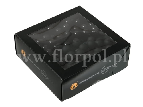 bombki choinkowe na druciku 20mm - 144szt black