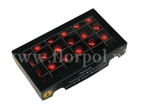 bombki choinkowe 25mm - 24szt red combi